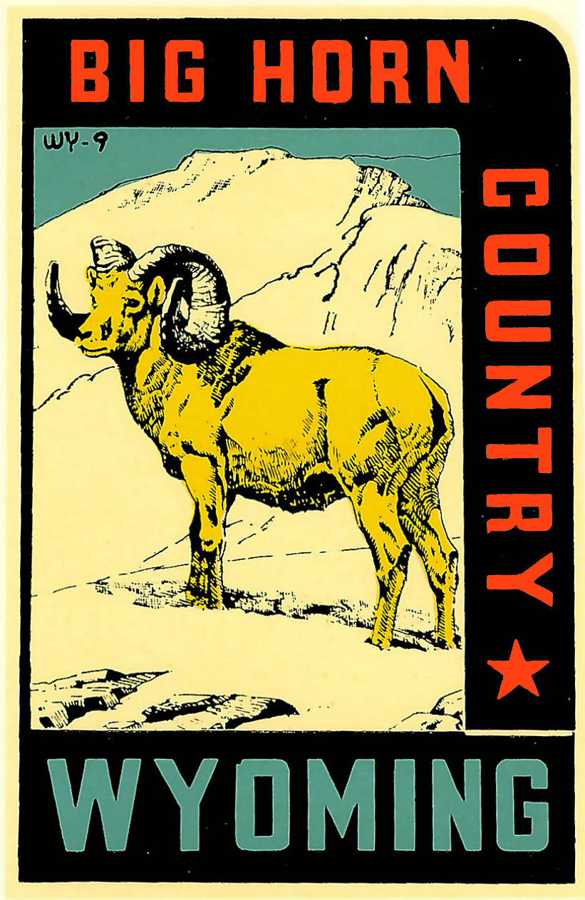 Wyoming (1) The Wonderland of America Vintage Vacation Sticker